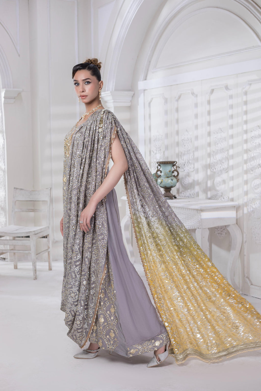 NOOR-JAHAN (Duble shade gray+gold)