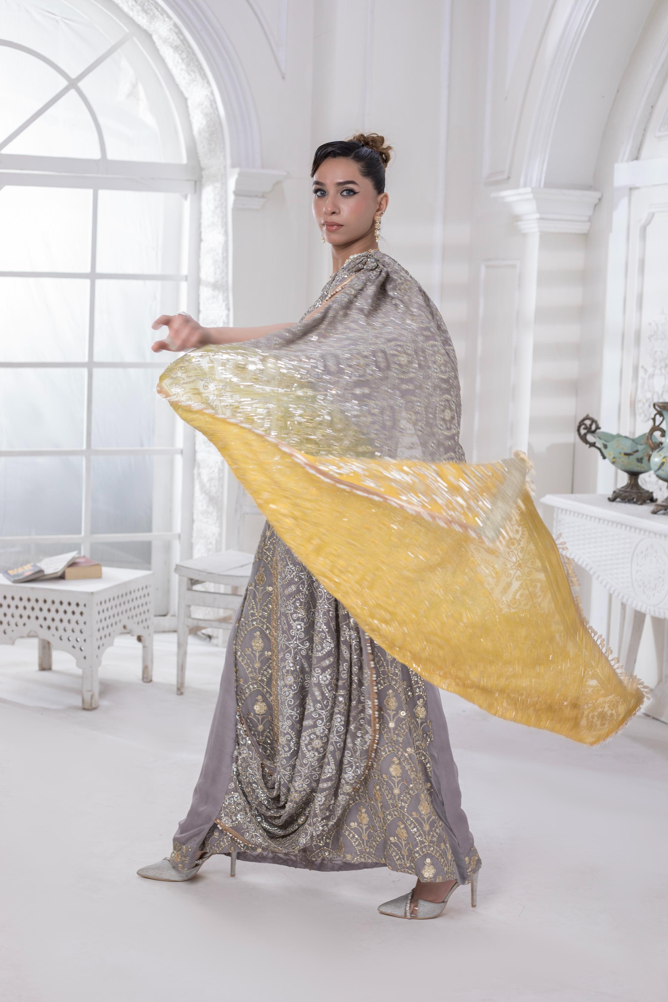 NOOR-JAHAN (Duble shade gray+gold)
